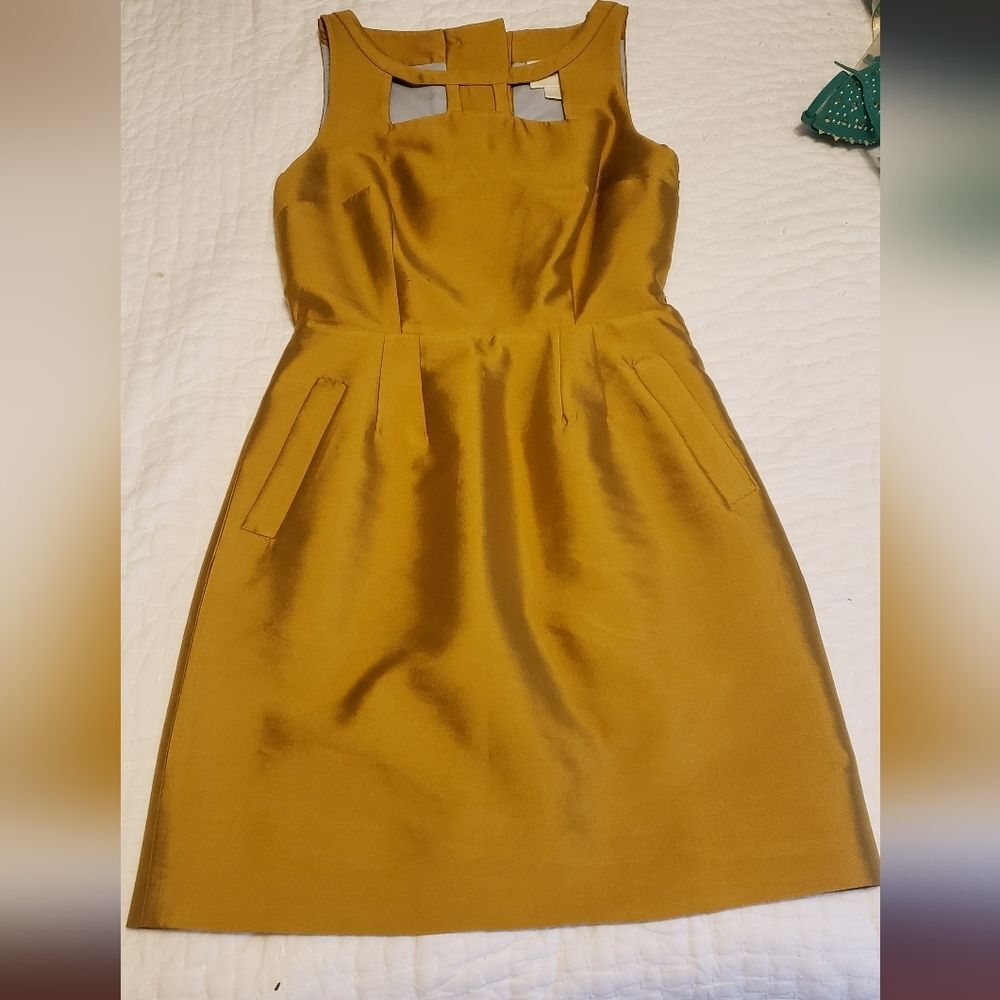 Maeve Vintage Mustard/Gold Sleeveless Dress.